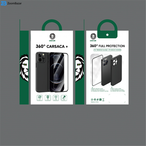 کاور گرین مدل Carsaca Plus مناسب برای گوشی موبایل اپل iPhone 13 به همراه محافظ صفحه نمایش