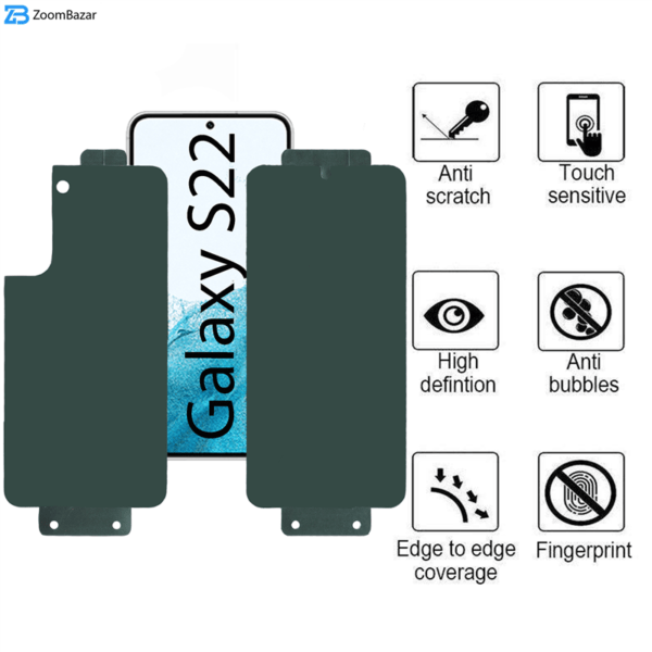 محافظ صفحه نمایش بوف مدل Full Body مناسب برای گوشی موبایل سامسونگ Galaxy S22 به همراه محافظ پشت گوشی