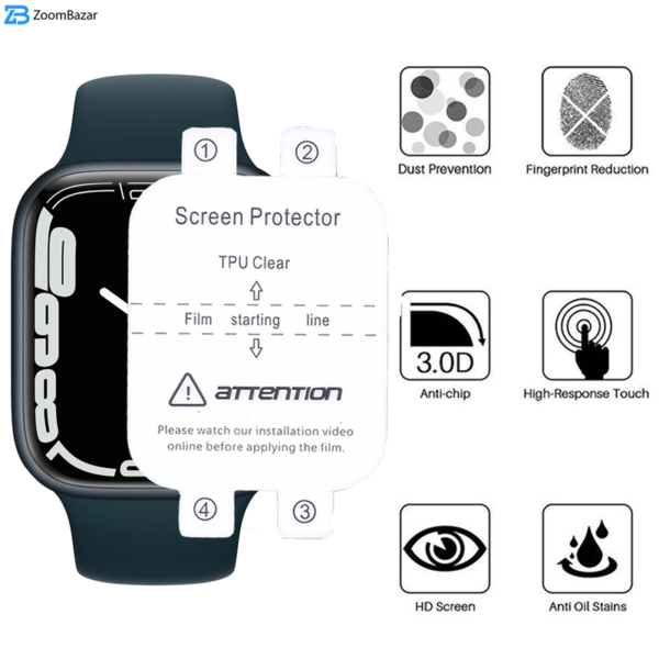 محافظ صفحه نمایش بوف مدل Hydrogel-New-2022 مناسب برای اپل واچ 45 میلی متری سری 7