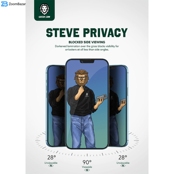 محافظ صفحه نمایش حریم شخصی گرین مدل Steve-Privacy مناسب برای گوشی موبایل اپل iPhone 11 / XR