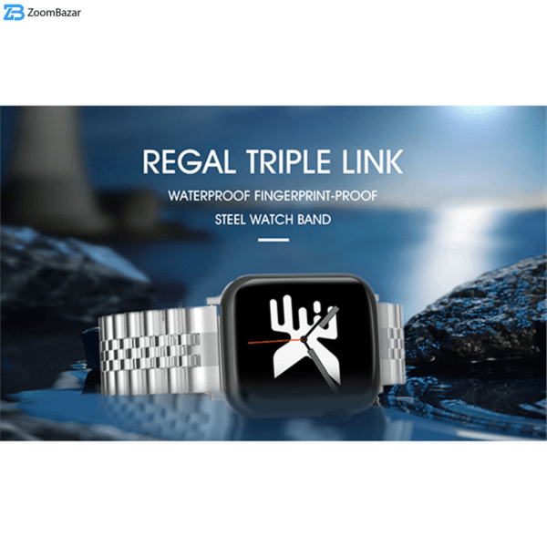 بند کی فون طرح رولکس مدل Regal Triple Link مناسب برای اپل واچ 42/44/45 میلی متری