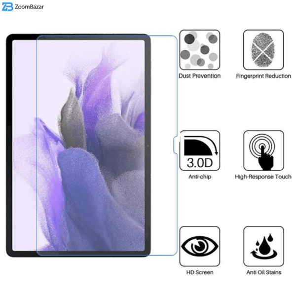 محافظ صفحه نمایش بوف مدل 5D مناسب برای تبلت سامسونگ Galaxy Tab S8 Plus / S7 FE /S7 Plus/ T975 / T976B / T970 / T735