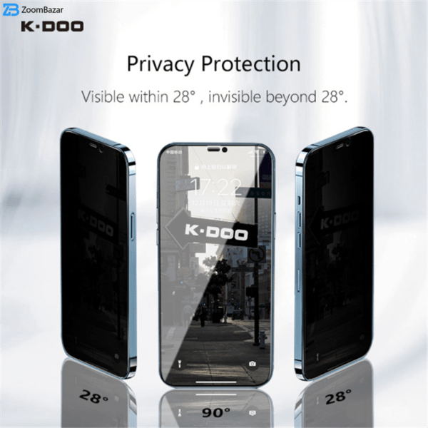 محافظ صفحه نمایش حریم شخصی کی-دوو مدل Privacy-Glass مناسب برای گوشی موبایل اپل iphone 13 Pro /13