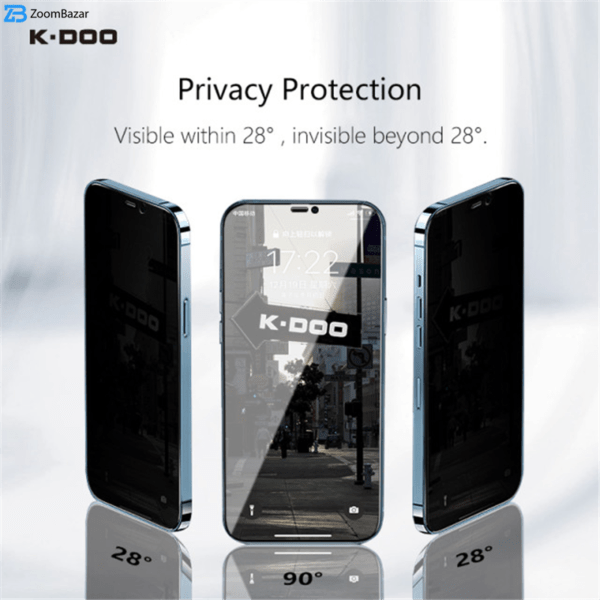 محافظ صفحه نمایش حریم شخصی کی-دوو مدل Privacy-Glass مناسب برای گوشی موبایل اپل Iphone 13 Pro Max