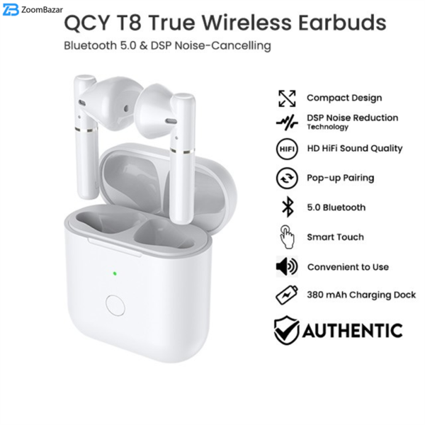 هندزفری بلوتوثی کیو سی وای مدل SAE QCY T8 TWS Smart Earbuds