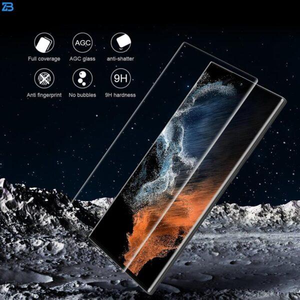 محافظ صفحه نمایش بوف مدل Full-Glue مناسب برای گوشی موبایل سامسونگ Galaxy S22 Ultra