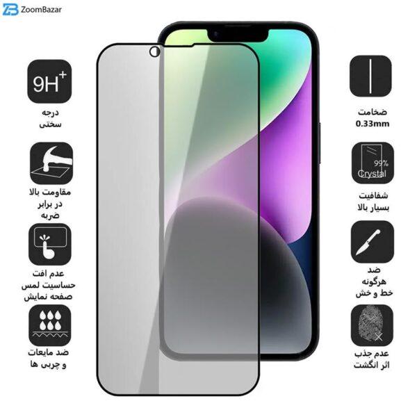 محافظ صفحه نمایش حریم شخصی بوف مدل Privacy مناسب برای گوشی موبایل اپل Iphone 14