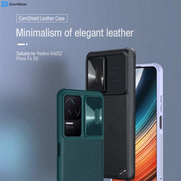 کاور چرمی نیلکین مدل CamShield Leather مناسب برای گوشی موبایل شیائومی Poco F4 5G/Xiaomi Redmi K40S