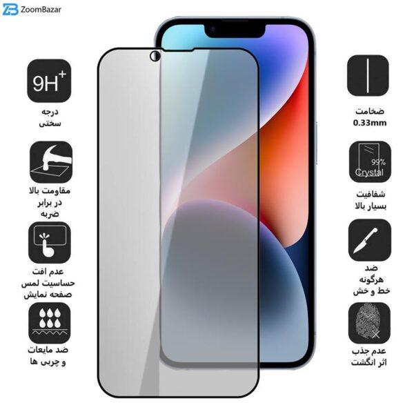 محافظ صفحه نمایش حریم شخصی بوف مدل Privacy مناسب برای گوشی موبایل اپل Iphone 14 Plus