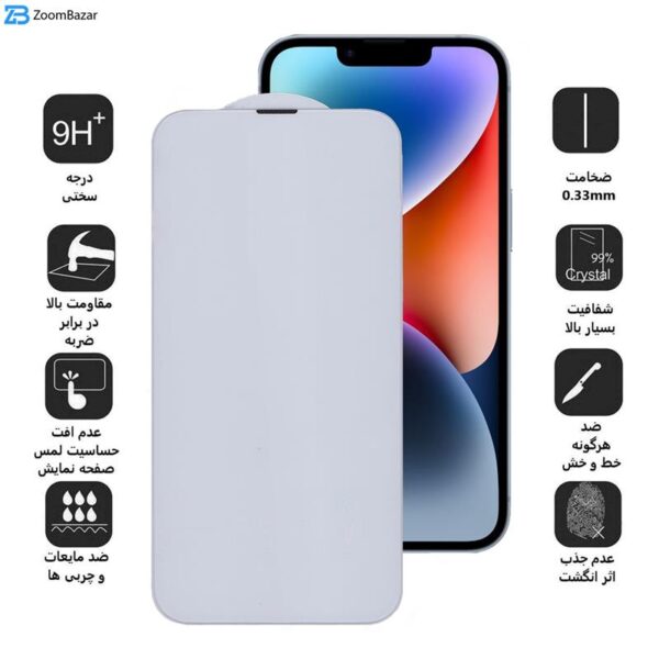 محافظ صفحه نمایش بوف مدل 5D Plus مناسب برای گوشی موبایل اپل Iphone 14 Plus