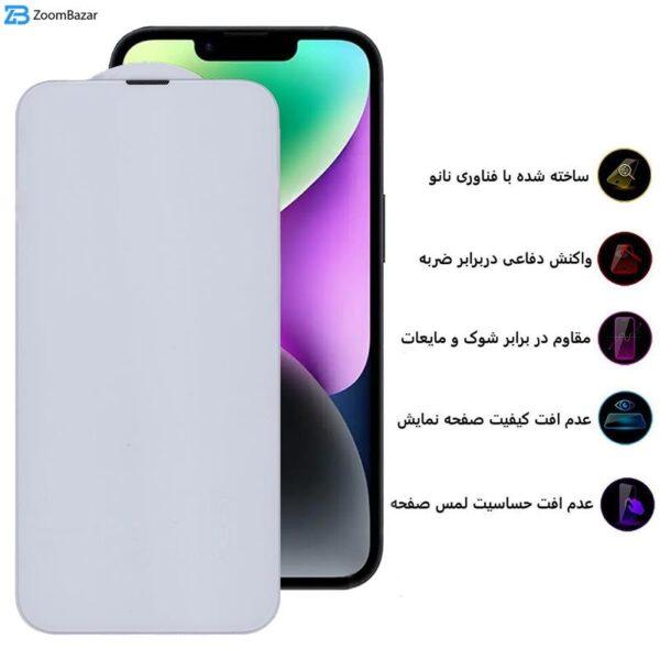 محافظ صفحه نمایش بوف مدل 5D Plus مناسب برای گوشی موبایل اپل Iphone 14