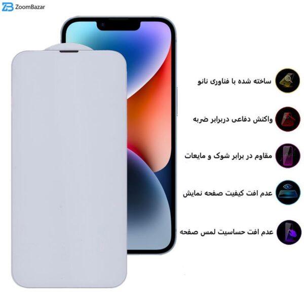 محافظ صفحه نمایش بوف مدل 5D Plus مناسب برای گوشی موبایل اپل Iphone 14 Plus