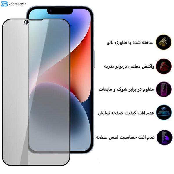 محافظ صفحه نمایش حریم شخصی بوف مدل Privacy مناسب برای گوشی موبایل اپل Iphone 14 Plus