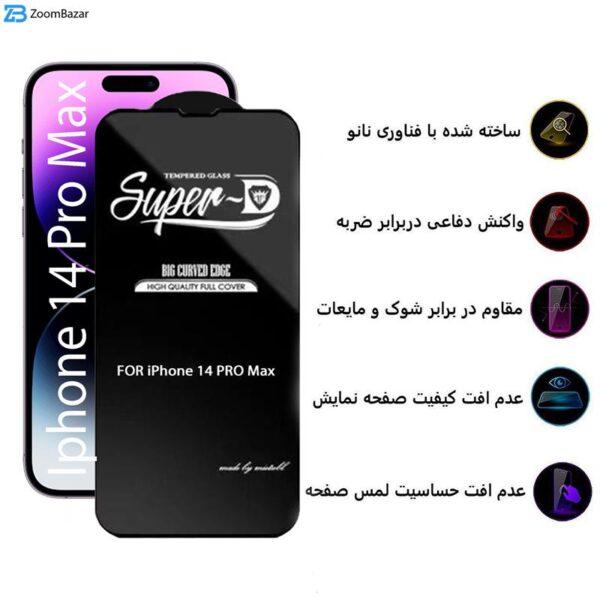 محافظ صفحه نمایش اپیکوی مدل Super 5D مناسب برای گوشی موبایل اپل iPhone 14 Pro Max