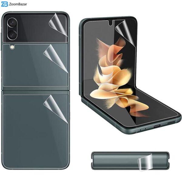 محافظ صفحه نمایش مات بوف مدل Hydrogel-Matte مناسب برای گوشی موبایل سامسونگ Galaxy Z Flip 4 به همراه محافظ پشت گوشی