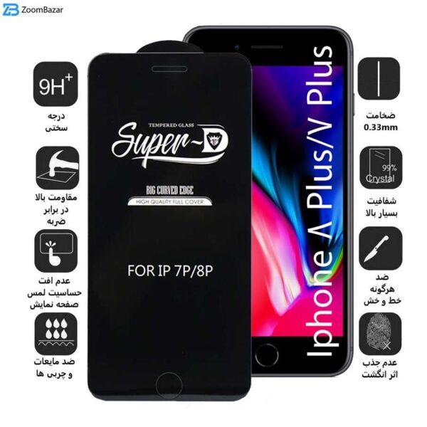 محافظ صفحه نمایش اپیکوی مدل Super 5D مناسب برای گوشی موبایل اپل iPhone 8 Plus / 7 Plus