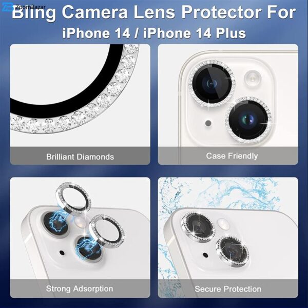محافظ لنز دوربین گرین مدل Diamond مناسب برای گوشی موبایل اپل iphone 14 Plus / 14