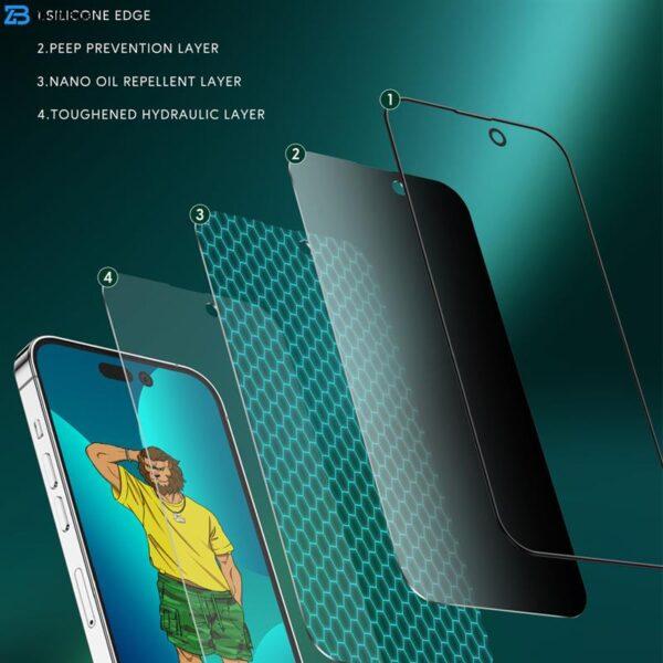 محافظ صفحه نمایش حریم شخصی گرین مدل Silicone-Pry-Plus مناسب برای گوشی موبایل اپل iPhone 14 Plus