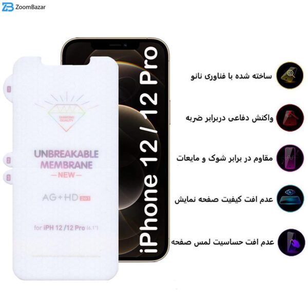 محافظ صفحه نمایش بوف مدل Hydrogel-Double مناسب برای گوشی موبایل اپل iPhone 12 / 12 Pro