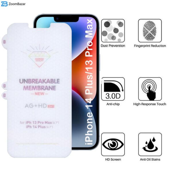 محافظ صفحه نمایش بوف مدل Hydrogel-Double مناسب برای گوشی موبایل اپل iPhone 14 Plus / iPhone 13 Pro Max