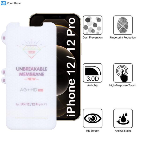 محافظ صفحه نمایش بوف مدل Hydrogel-Double-G مناسب برای گوشی موبایل اپل iPhone 12 / 12 Pro