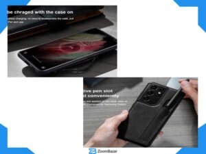 قاب سامسونگ Galaxy S21 Ultra نیلکین مدل Cam leather case زوم بازار Open Box