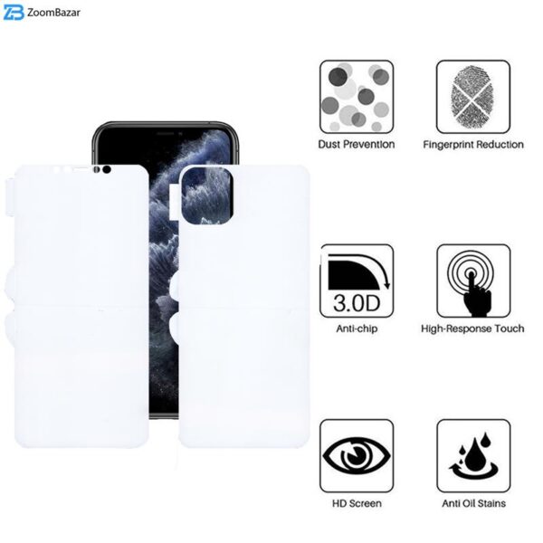 محافظ صفحه نمایش اپیکوی مدل Hydrogel-cover مناسب برای گوشی موبایل اپل iPhone 11 Pro Max به همراه محافظ پشت گوشی