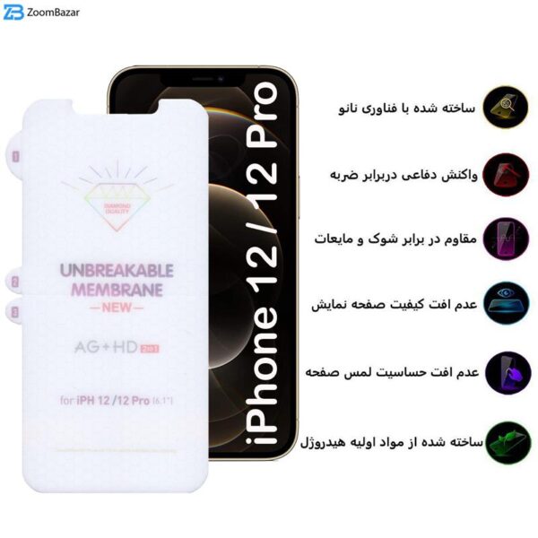 محافظ صفحه نمایش بوف مدل Hydrogel-Double مناسب برای گوشی موبایل اپل iPhone 12 / 12 Pro