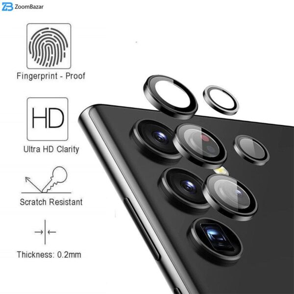 محافظ لنز دوربین بوف مدل HD-ColorLenz-G مناسب برای گوشی موبایل سامسونگ Galaxy S23 Ultra
