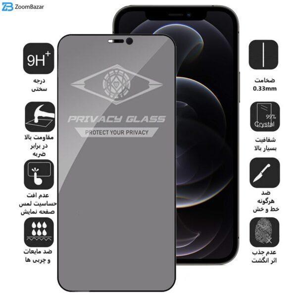 محافظ صفحه نمایش حریم شخصی اپیکوی مدل PvSight مناسب برای گوشی موبایل اپل iPhone 12 / 12 Pro