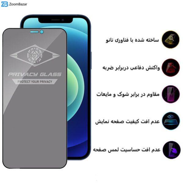 محافظ صفحه نمایش حریم شخصی اپیکوی مدل PvSight مناسب برای گوشی موبایل اپل iPhone 12 Mini