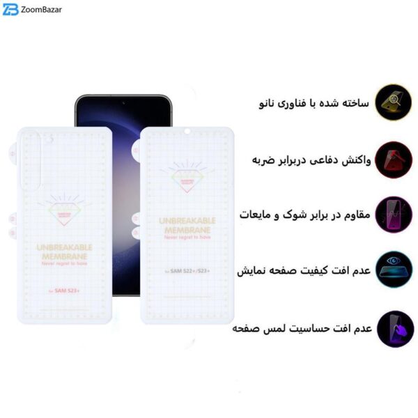 محافظ صفحه نمایش بوف مدل Hydrogel مناسب برای گوشی موبایل سامسونگ Galaxy S23 Plus به همراه محافظ پشت گوشی