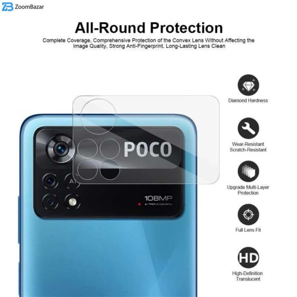 محافظ لنز دوربین اپیکوی مدل 3D-Clear مناسب برای گوشی موبایل شیائومی Poco X4 Pro 5G