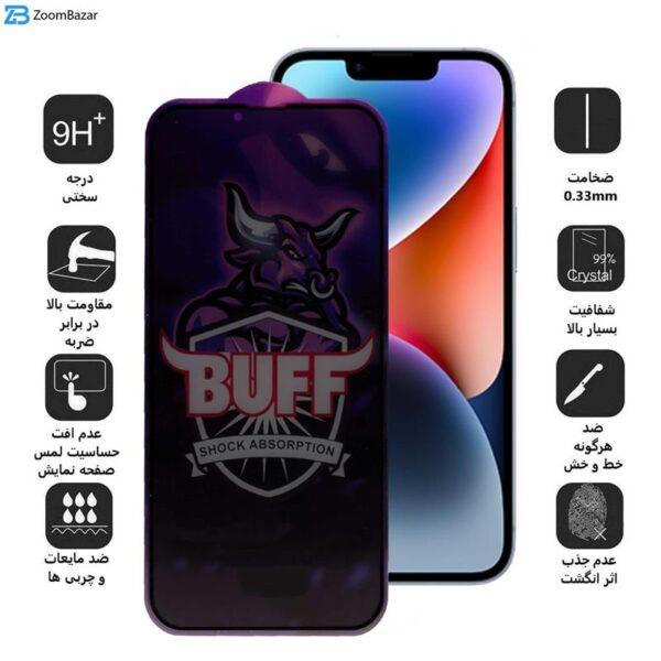 محافظ صفحه نمایش حریم شخصی بوف مدل Privacy Pro Plus مناسب برای گوشی موبایل اپل iPhone 13 / 13 Pro / 14