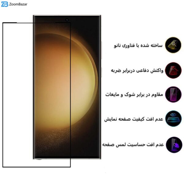 محافظ صفحه نمایش بوف مدل Full-Glue-G مناسب برای گوشی موبایل سامسونگ Galaxy S23 Ultra