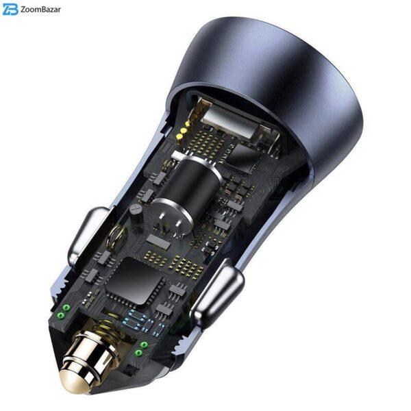 شارژر فندکی باسئوس مدل Golden Contactor Pro به همراه کابل تبدیل USB-C