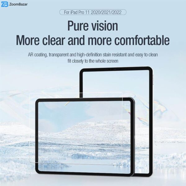محافظ صفحه نمایش نیلکین مدل Pure AR Film مناسب برای تبلت اپل iPad Pro 11 (2020)/ Apple iPad Pro 11 (2021)/ Apple iPad Pro 11 (2022)