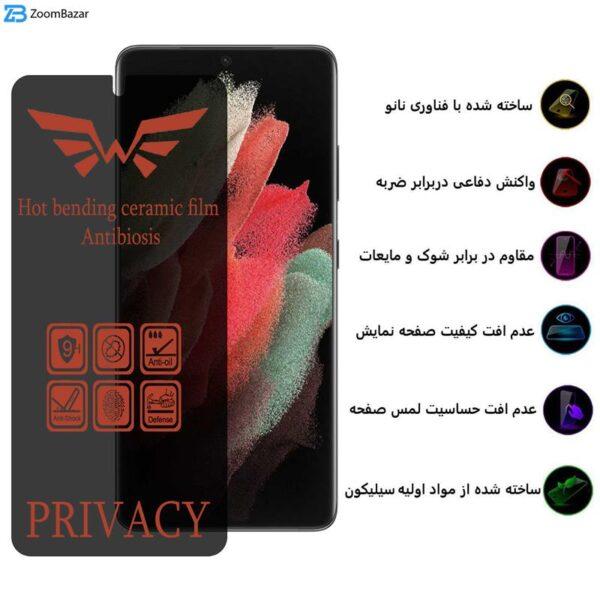 محافظ صفحه نمایش حریم شخصی اپیکوی مدل Nano-Privacy مناسب برای گوشی موبایل سامسونگ Galaxy S21 Ultra