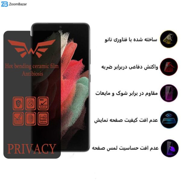 محافظ صفحه نمایش حریم شخصی اپیکوی مدل Nano-Privacy مناسب برای گوشی موبایل سامسونگ Galaxy S21 Ultra