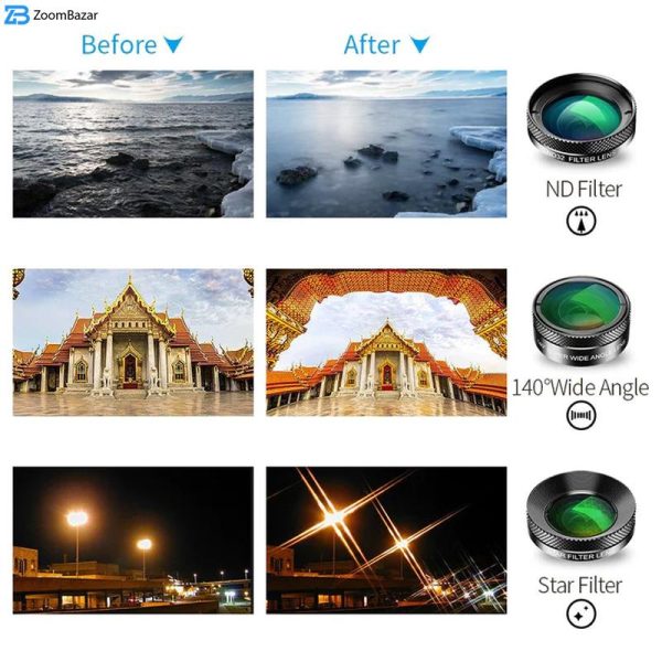 لنز کلیپسی موبایل گرین لاین مدل Lens Kit 6 in 1