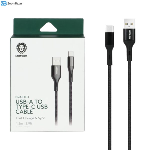 کابل تبدیل USB به USB -C گرین لاین مدل GNBCTYCBK طول 1.2 متر