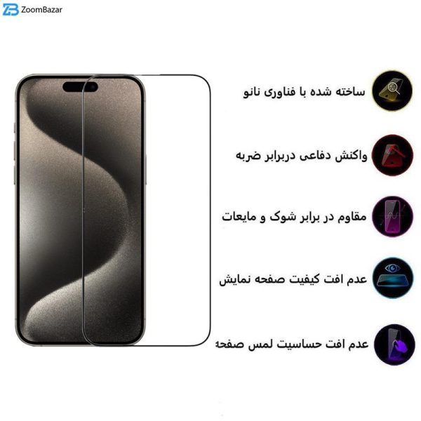 محافظ صفحه نمایش کی -زد دو مدل Full-Glassمناسب برای گوشی موبایل اپل iPhone 15 Pro Max