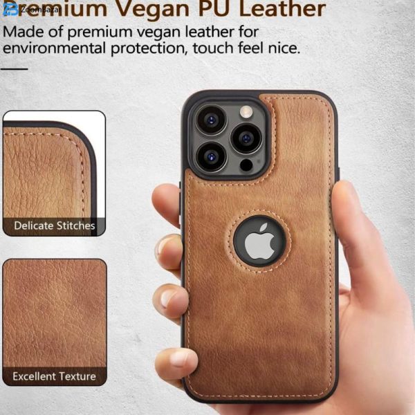 کاور اپیکوی مدل Leather Logo Cut مناسب برای گوشی موبایل اپل iPhone 15 Pro/ 14 Pro/ 13 Pro