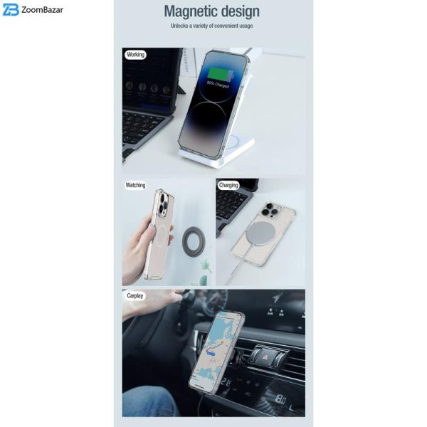 کاور نیلکین مدل Nature TPU Pro Magnetic مناسب برای گوشی موبایل اپل iPhone 15 Pro Max