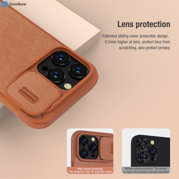 کیف کلاسوری نیلکین مدل Qin Pro Leather مناسب برای گوشی موبایل اپل iPhone 15 Pro / 14 Pro / 13 Pro