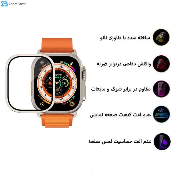 محافظ صفحه نمایش فلزی اپیکوی مدل Mobealo مناسب برای اپل واچ Ultra سایز 49 میلی متری