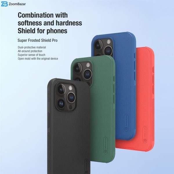 کاور نیلکین مدل Super Frosted Shield Pro مناسب برای گوشی موبایل اپل iPhone 15 Pro/ 14 Pro