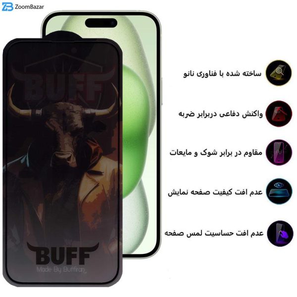 محافظ صفحه نمایش حریم شخصی بوف مدل Pro Plus مناسب برای گوشی موبایل اپل iPhone 15 Plus