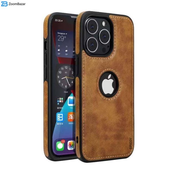 کاور اپیکوی مدل Leather Logo Cut مناسب برای گوشی موبایل اپل iPhone 15 Pro/ 14 Pro/ 13 Pro