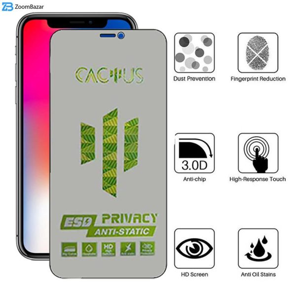 محافظ صفحه نمایش حریم شخصی اپیکوی مدل Cactus-ESD-Privacy مناسب برای گوشی موبایل اپل iPhone Xs/ X